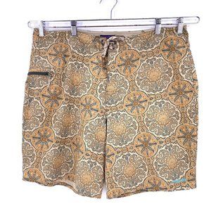 Patagonia Men’s Board Shorts/Swim Shorts Sz 40 Sand Dollar Print Gold MINT